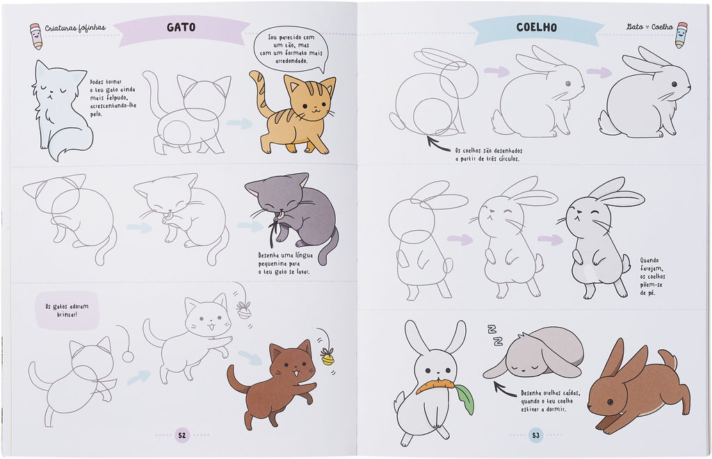 Como desenhar gatos fofinhos